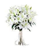 Baltų lelijų puokštė