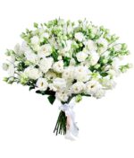 Baltų eustomų puokštė