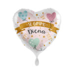 Folinis helio balionas Su gimimo diena širdelė