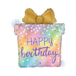 Folinis helio balionas Happy Birthday Dovanėlė