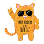 Folinis helio balionas happy birthday to one cool cat