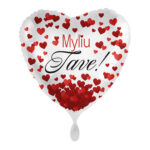 Folinis širdies formos helio balionas Myliu Tave
