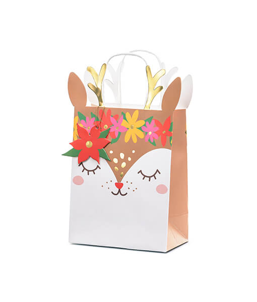 Kalėdinis dovanų maišelis su elniu