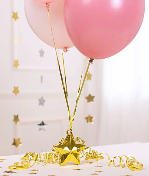 Balionų svarelis žvaigždutė auksinės spalvos