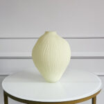 Stiklinė vaza Amber Glow gelsvos spalvos