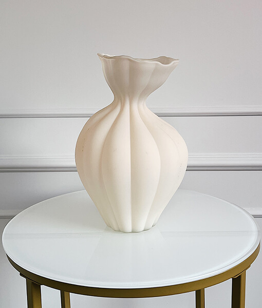 Stiklinė vaza švelnios kreminės spalvos „Ivory Flow“