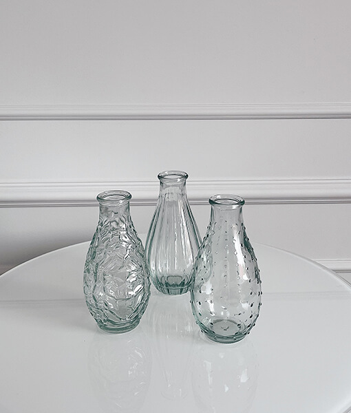 Mažų stiklinių vazų rinkinys „Mini Bloom Trio“